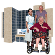 Lady in wheelchair with carer and nurse