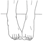 press toes together