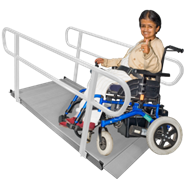 Wheelchair on ramp