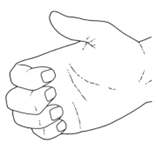 Illustration of hand with finger tips bent